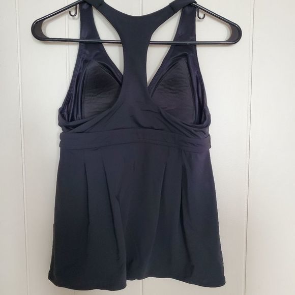 Land's End Black Bathing Tankini Swim Suit Top Tank Size 4 - Picture 6 of 10